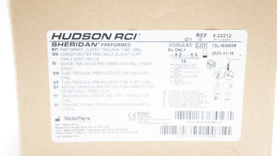Teleflex 5-22212 Hudson RCI Cuffed Tracheal Tube 8.2OD x 6.0ID (x) - Box of 10